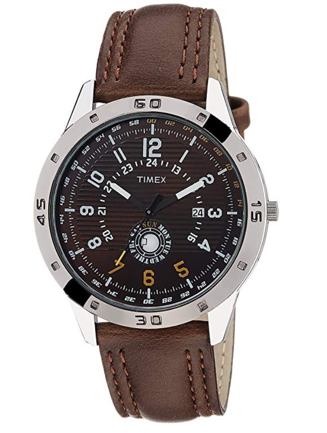 Brown Strap Analog Watch from Timex