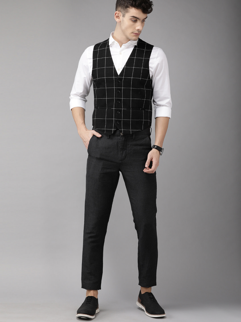 Casual suit vest available on Myntra iss one of the top men's vest styles