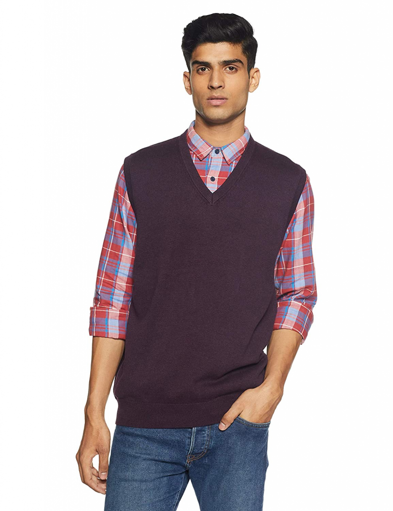 Sweater vest for men from Marks and Spencer's available on Amazon is one of the top men's vest styles