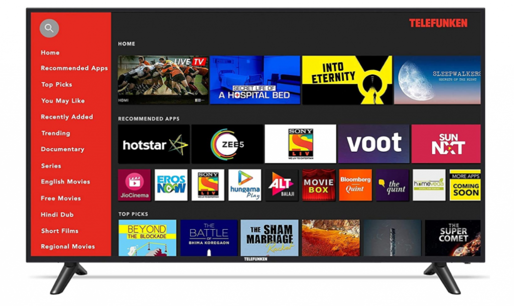This Telefunken smart TV is one of the best budget 55 inch smart TV in India This 140cm of Telefunken is easily one of the cheap and best TV in India