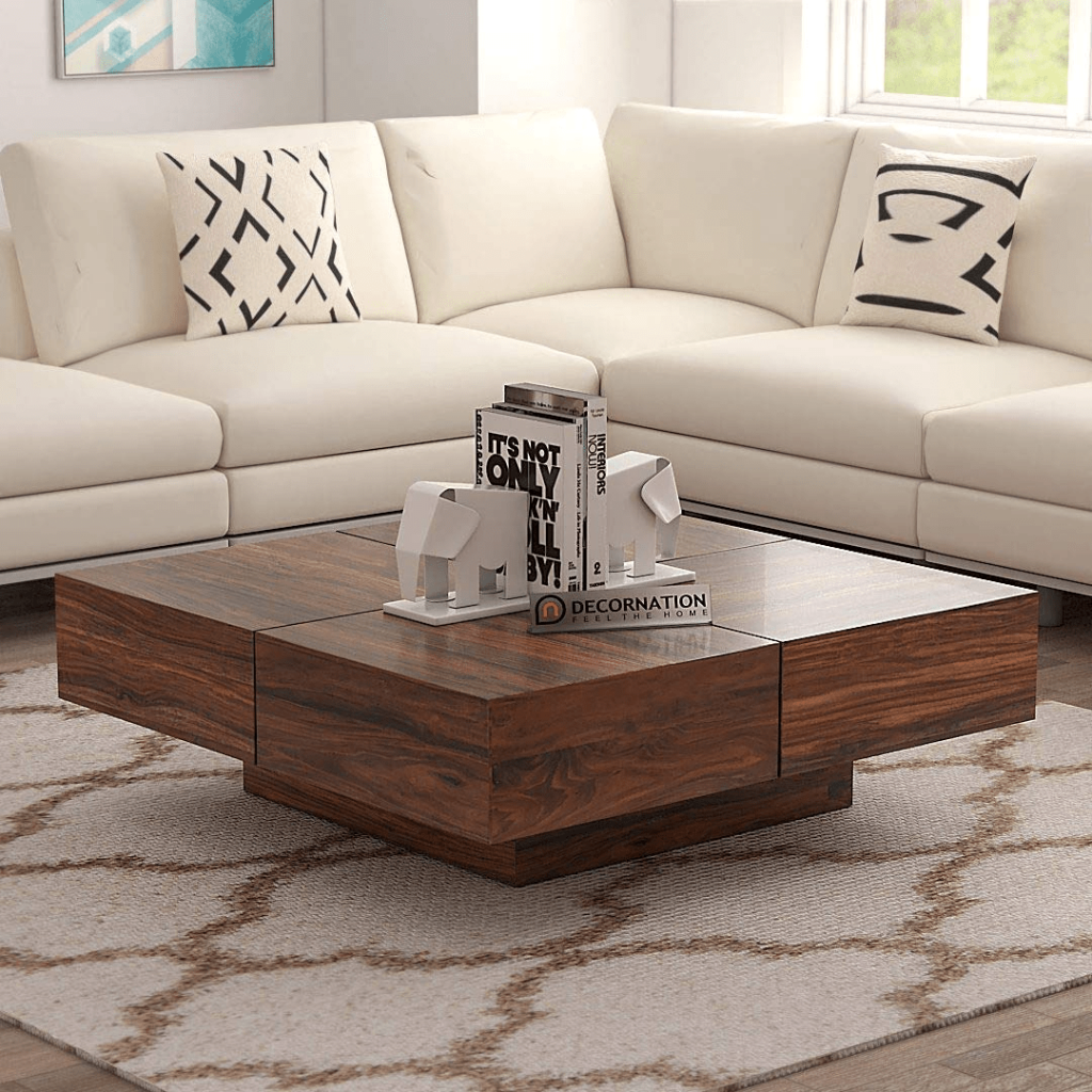 Solid wood center table that is durable and adds an aesthetic look to your living room.